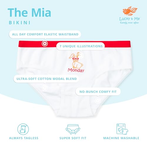 Lucky & Me | Mia Girls Tagless Bikini Underwear | 7 Pack with One for Each Day of the Week2