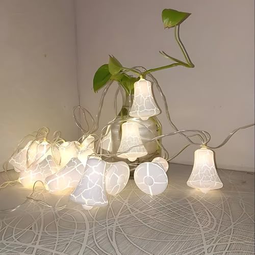 Image of Xenith 14 LED Crackle Jingle Bell Shape Pastel Fairy String Lights for Baby Kids Room Diwali Christmas Festival Birthday Wedding Party Indoor Outdoor Garden Decoration (Warm White, 3.5 Meter)