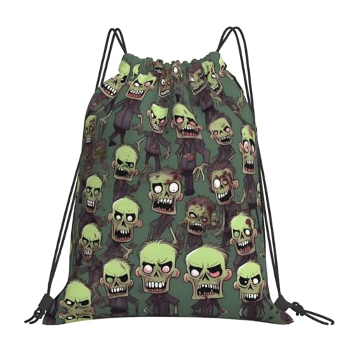 Many Zombies Drawstring Backpack Bag Sport Gym Sackpack Men Women