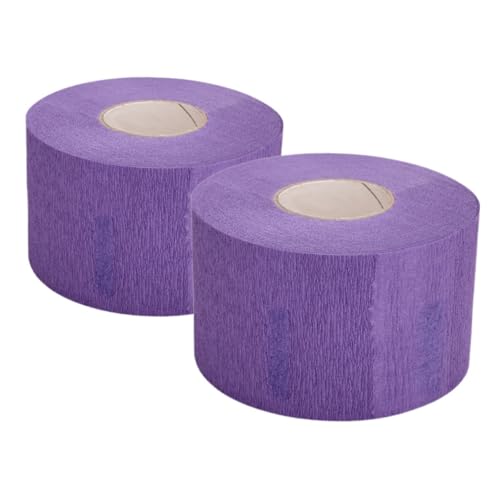 PLAFOPE 2 Tiras Desechables Cuello de Peluquería Papel Tisú para Envolver el Cabello Color Morado Protección contra Tintes Accesorios Profesionales para Barberías y Salones de Belleza