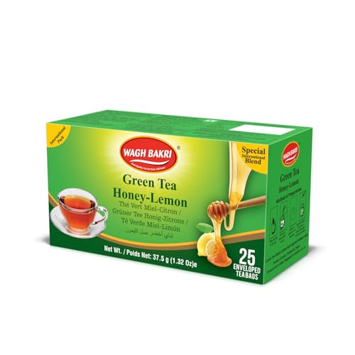 Image of Wagh Bakri Green Honey Lemon, 25 Tea Bags (Pack Of 2) - Green, 45 G