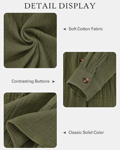 Image of NOLLSOM Casual Shirts for Women Long Sleeve Button Down Blouses Fall 2026 Solid Color Trendy Tops with Pocket