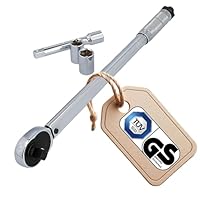 UNITEC Drehmomentschlüssel, Einstellbar von 40 bis 210 Nm, Antrieb 1/2 Vierkant, mit Stecknüssen 17/19 mm und Verlängerung, Silber