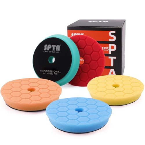 SPTA 150mm Polierpad Hex-Logic Polierschwämme Wachs Schwämme Auto Polierschwamm Polierpad Polieren Pad Schwamm Polierschaum Set für Exzenter Poliermaschine Schleifmaschine