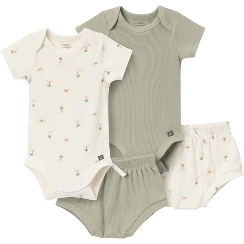 Image of Modern Moments by Gerber Baby 4-pack Short-sleeve Bodysuits & Shortie Set