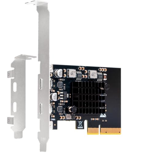 Dual USB-C PCIe 3.2 Gen 2 Card with Brackets