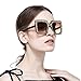 MEETSUN Elton Square Rhinestone Sunglasses | Oversized Bling sunglasses for Women with Diamond Bedazzled Frames | 70s Retro Style Beach Vacations & Disco Outfit-Dark Brown Lens sunglasses