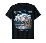 Grand Teton Retro US Wyoming Jackson Hole Lake Vintage Parks T-Shirt