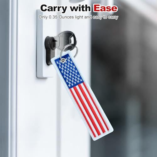 Image of Premium Motorcycle Keychain - Durable Embroidered Flag Key Tag for Riders of Cars, ATV, Dirt Bikes & More