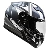 Vega Helmets V-Star Motorcycle Helmet for Street Bikes Sports Motorbikes Black Evolution XL