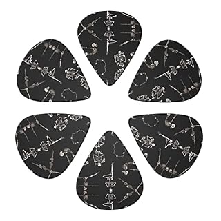 Skeletons Yoga Lot de 6 médiators pour guitare acoustique, guitare électrique, basse, ukulélé – fin, moyen et épais. - Les Beatles, Paul McCartney, John Lennon, RIngo Starr, George Harrison Skeletons Yoga Lot de 6 médiators pour guitare acoustique, guitare électrique, basse, ukulélé – fin, moyen et épais. – Image 4