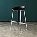 QenDsx, Sgabello da Bar in Metallo, Sedile in Polipropilene, seggiolone da Bar, Sedia da bancone, Sedile Curvo A+, Black-White Painted Legs, H65cm