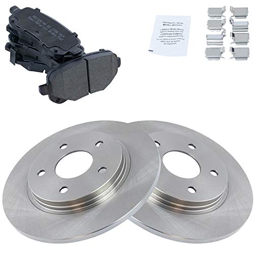 Image of TRQ Rear Brake Pad & Rotor Set Semi Metallic Rotors 305mm Diameter