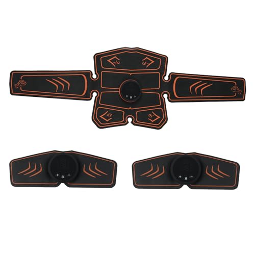 Oimzzr Smart Abs Stimulator Abdominal Muscle Toner Abs Muscle Trainer 12 Modes 19 Levels in ity Body Fitness Shaping Massage Patch Unisex Built-in Rechargeable Battery