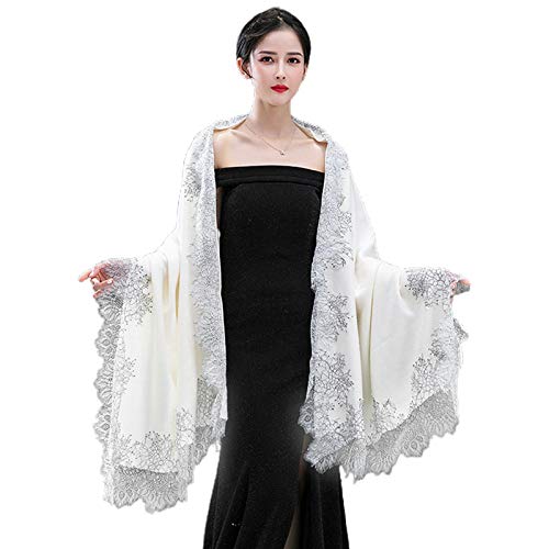 Pashmina écharpe de mariée avec poches pour couvrir les épaules en fête