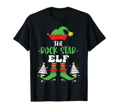 The Rock Star Elf Family - Regalo de fiesta de Navidad Camiseta