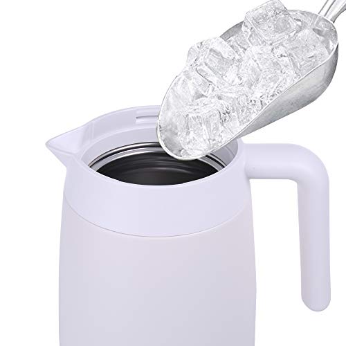 Gint 54Oz Thermal Coffee Carafe, 304 Stainless Steel And Double Walled Insulated Thermos, Wide Mouth 3.4", With Safety Lock, 12 Hour Heat Retention, 1.6L (White) #TOP3