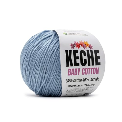 Keche Baby Cotton, 60% Cotton 40% Acrylic Yarn, Soft Cotton