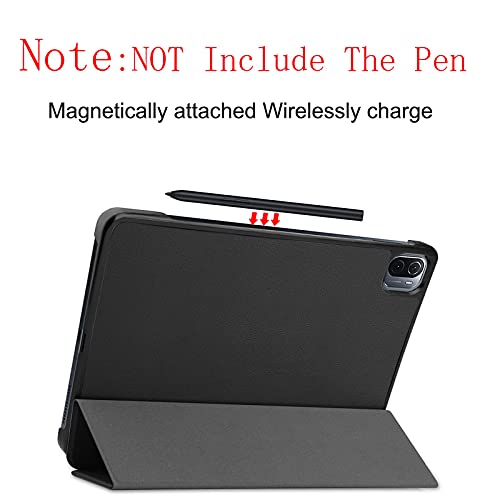 Tasch HYMY Hülle für Xiaomi Pad 5 + 1 Pcs Schutzfolie Glass für Xiaomi Pad 5 11" hülle - Flip Case Cover Schutzhülle Schutzfolie Xiaomi Pad 5 Glass-Black - Image 6