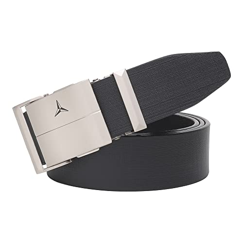 Image of Men's Formal Genuine Leather Auto-lock Adjustable Belt (JAFA-37-BL)