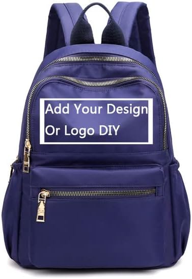 GenericfashionAE - Rucksack Canvas Women Backpack School Backpacks for Teenager Girl Laptop Backpack Blue School Bag Customize (dark blue DIY A)
