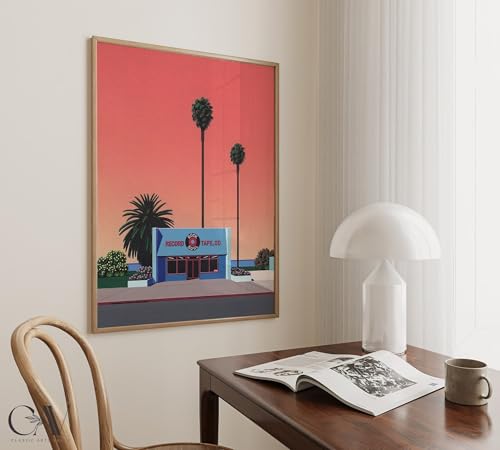 Hiroshi Nagai Summer Record Store Retro Japanese Art Print Poster Asian Decor Japandi Vaporwave Vintage Wall Art Poster Hiroshi Nagai Summer Record Store Retro Japanese,195