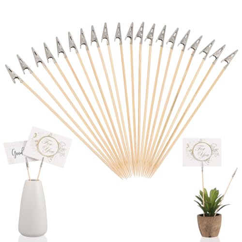 Pince crocodile en bambou longue queue pour loisirs créatifs et DIY x100