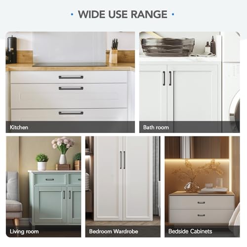 HOME EDIT 5 Pack 3-3/4 Inch Matte Black Cabinet Handles Solid Zinc Alloy Pulls for Kitchen Cupboard & Drawer Hardware by HOME EDIT - Image 8