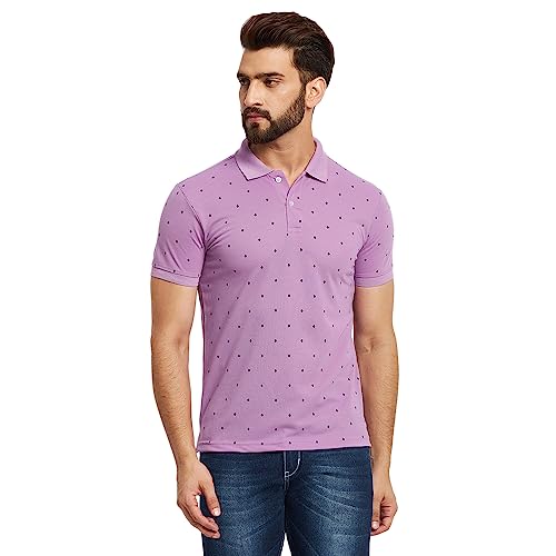 Image of Men's Cotton Half Sleeves Printed Polo T-shirt-POLO105