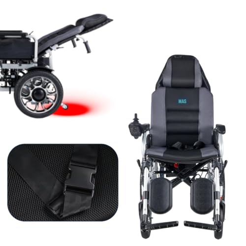 MAS II Elektrische rolstoel met hoofdsteun, inklapbaar, licht, voor senioren, MAS Mobility Aid Social, Spaans merk (MAS II 20 km) - Afbeelding 5