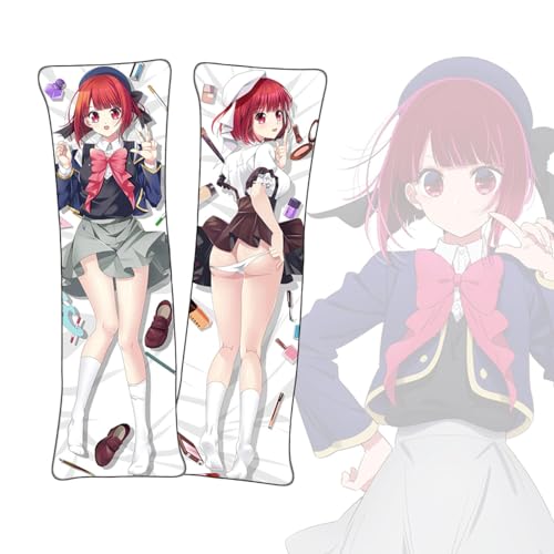 Anime Funda Almohada OSHI NO KO Arima Kana Funda de Almohada Corporal de Anime de Doble Cara de Tela de Felpa Corta Dakimakura