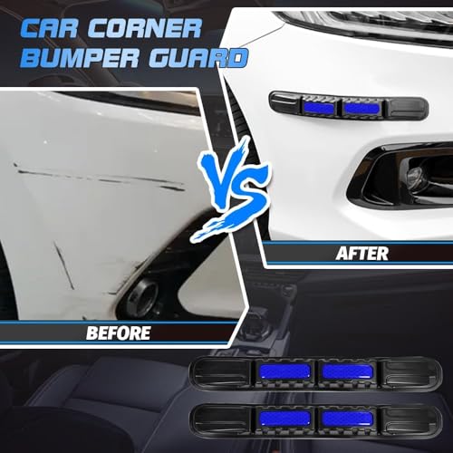 Image of Janvitha Set of 2 Car Bumper Safe Guard Strip, Universal Front Rear Bumper Protector Anti-Collision Anti-Scratch for All Cars and Trucks (2 * 1, Blue)