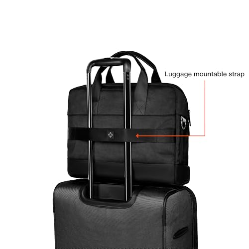 Image of Nasher Miles Briefcase & Messenger Bag | Lightweight PU & Polyester with Adjustable Strap, Fits Laptop | Ideal for Office & Travel | for Men & Women