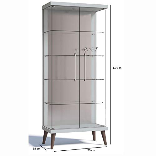 Cristaleira Tifanny Imcal Com Led Branco Acetinado 2289