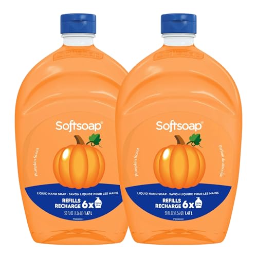 Soft Soap Limited Edition Pumpkin Liquid Hand Soap, Kitchen or Bathroom Hand Soap, 2-50 oz Refill Bottles, 100 Fl Oz Total (Pumpkin 2-Pack)