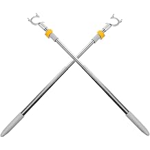 2pcs Telescoping Clothesline Prop with Fork Head Extendable Adjustable