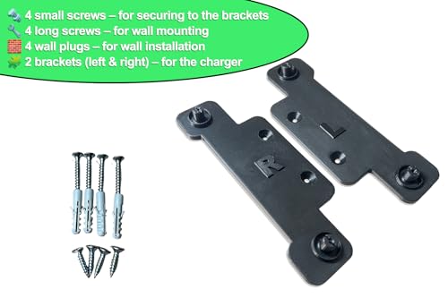 Decoralin Wandhalterung für Makita DC18RC Ladegerät - Schwarze Kunststoffhalterung - Sichere Wandmontage mit Schrauben & Stecker - Platzsparend, Langlebig, Designed & Made in Europe