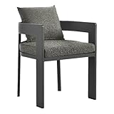 Modway Tahoe Outdoor Patio Powder-Coated Aluminum Fabric Dining Chair in Gray...