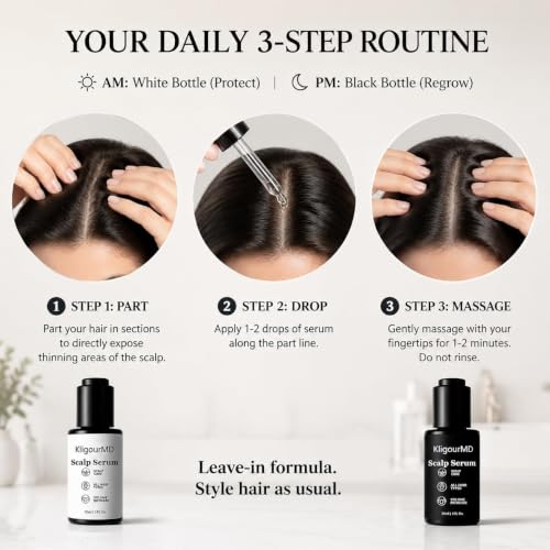 Official KligourMD Hair Serum Bundle Set, Thinning Hair Treatment with Plant-Based Actives, Prevention & Treatment Scalp Serum Bundle for Men & Women, Reduces Hair Fall | Women & Men,G - Image 3