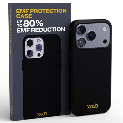 WAVEBLOCK EMF Protection Silicone iPhone Case Compatible with iPhone 17 Pro Radiation Blocker 5G Shield Reduction Lightweight USA Patented and Tested in FCC Lab Black