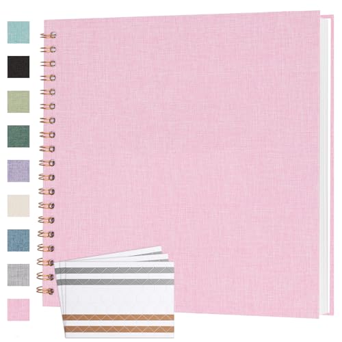 Scrapbook Photo Album 10x10 Inches 80 Pages Linen Cover Pink