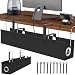 [Upgraded] Large Under Desk Cable Management Tray No Drill, Suolaao 30" Cord Organizer with Oxford Fabric, Clamp Mount, Holds 30 lbs, Large Cable Rack for Gaming & Home Office Standing Desk