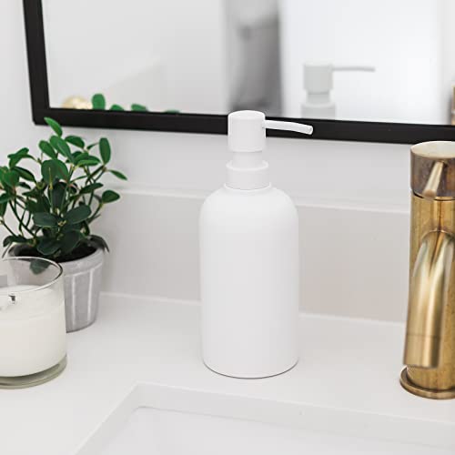 Yew Design Matte White Hand Soap Dispenser For Bathroom And Kitchen, 15Oz #TOP3