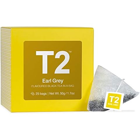 T2 Tea - Earl Grey Black Tea, 25 Tea Bags in a Box, Flavoured Black Tea, 50g Cover