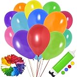 【Inflador incluido】Pack muy completo, contiene 100 globos de colores y un inflador de color aleatorio para poder hincharlos de manera rápida y sencilla, apto para todos los públicos. ¡Disfruta de la fiesta de la mejor manera!