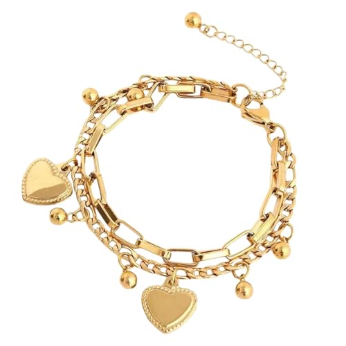 Bracelet à perles de cristal double couche anti-ternissement