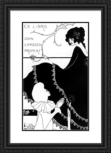 ArtDirect Beardsley, Aubrey 18x24 Black Ornate Framed Art Print with Double Matting Titled: Ex Libris by John Lumsden Propert