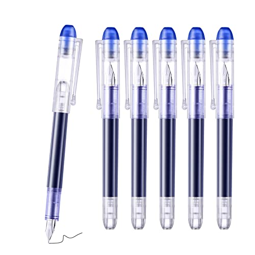Eeoyu 12 Pieces Disposable Fountain Pens, Smooth-Writing Office Supplies For Sketching, Journaling, Calligraphy, Doodling And Gifts (Blue) #TOP6