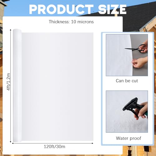 image for Maasechs 4 × 120 ft House Wrap, Durable Water-Resistant Weather Barri