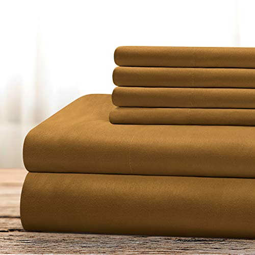 BYSURE 6 Pieces Bed Sheets Set(Full, Mocha) - Super Soft 1800 Thread Count 100% Microfiber Sheets with Deep Pockets, Wrinkle & Fade Resistant